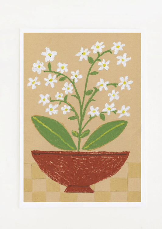 Grow / White Flowers Print