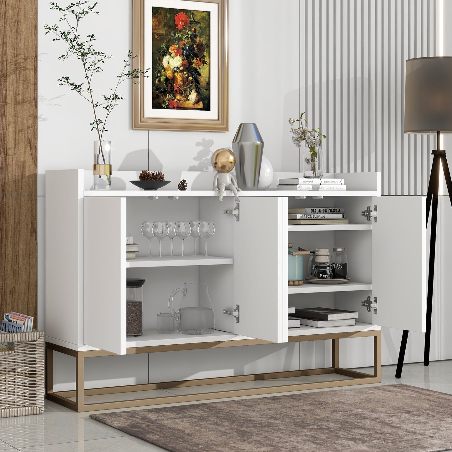 Gwendolyn Sideboard Elegant Buffet Cabinet with Large Storage Space