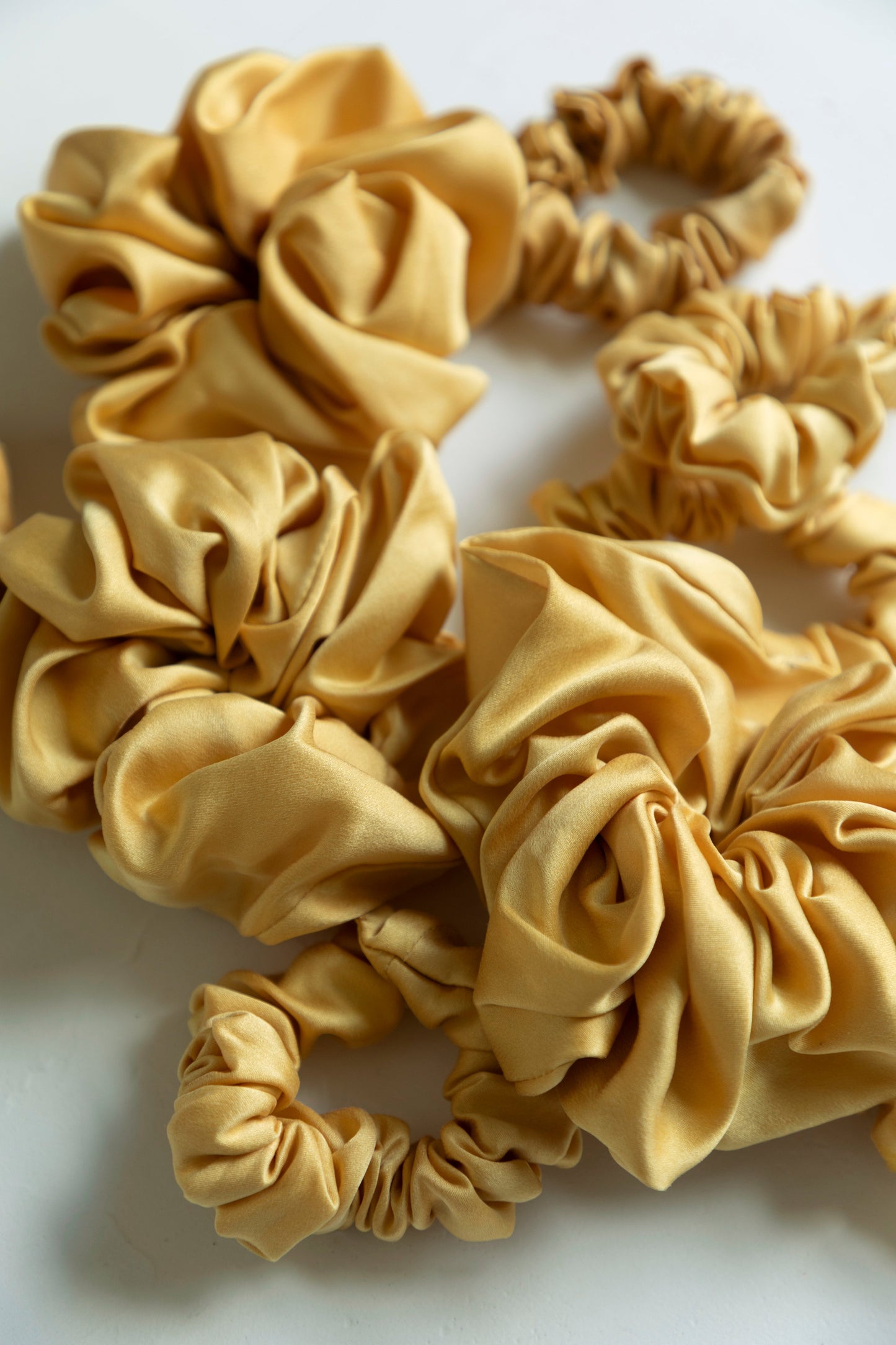 Yellow Eco-Dyed Hair Scrunchies {Large + Small}