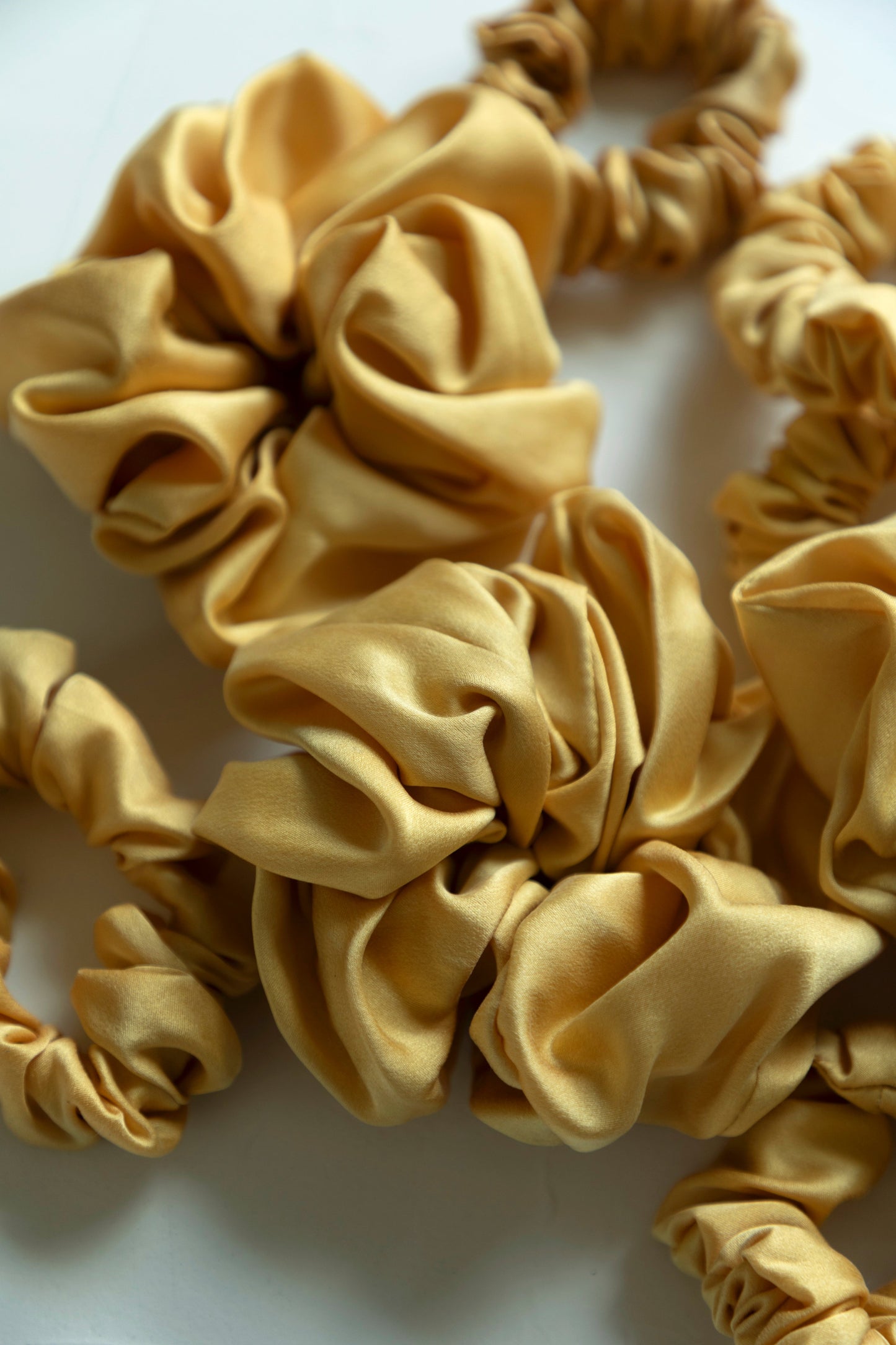 Yellow Eco-Dyed Hair Scrunchies {Large + Small}