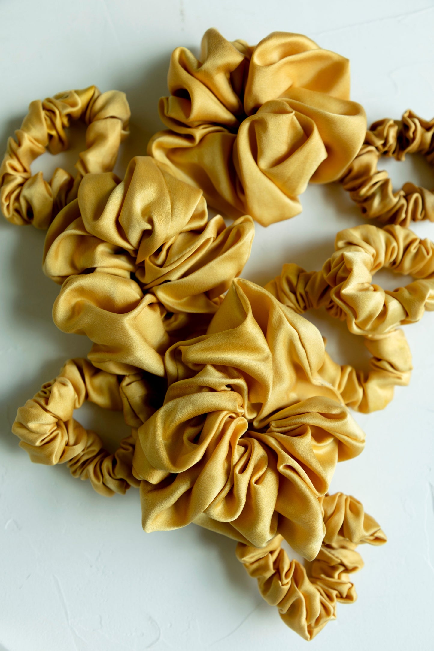 Yellow Eco-Dyed Hair Scrunchies {Large + Small}
