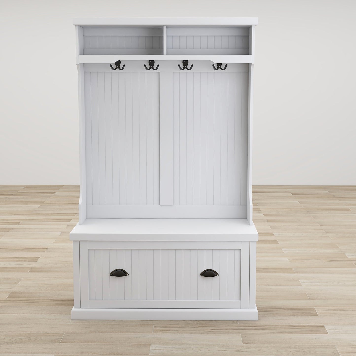 Hall Tree with Coat Rack 4 Hooks and Storage Bench