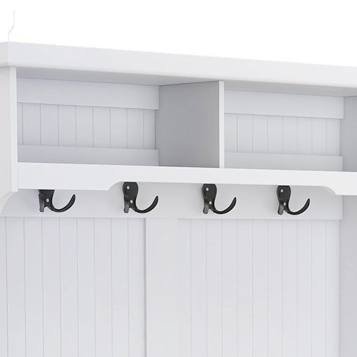 Hall Tree with Coat Rack 4 Hooks and Storage Bench