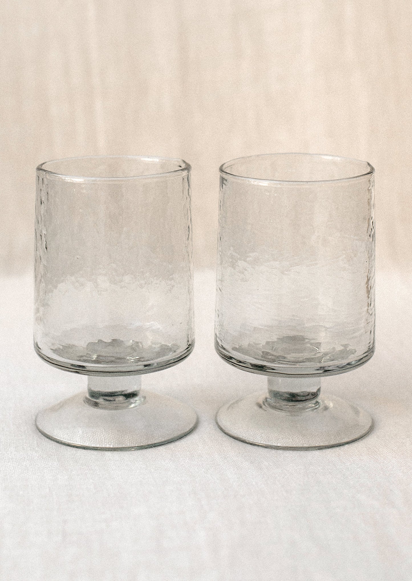 Stemmed Hammered Glassware