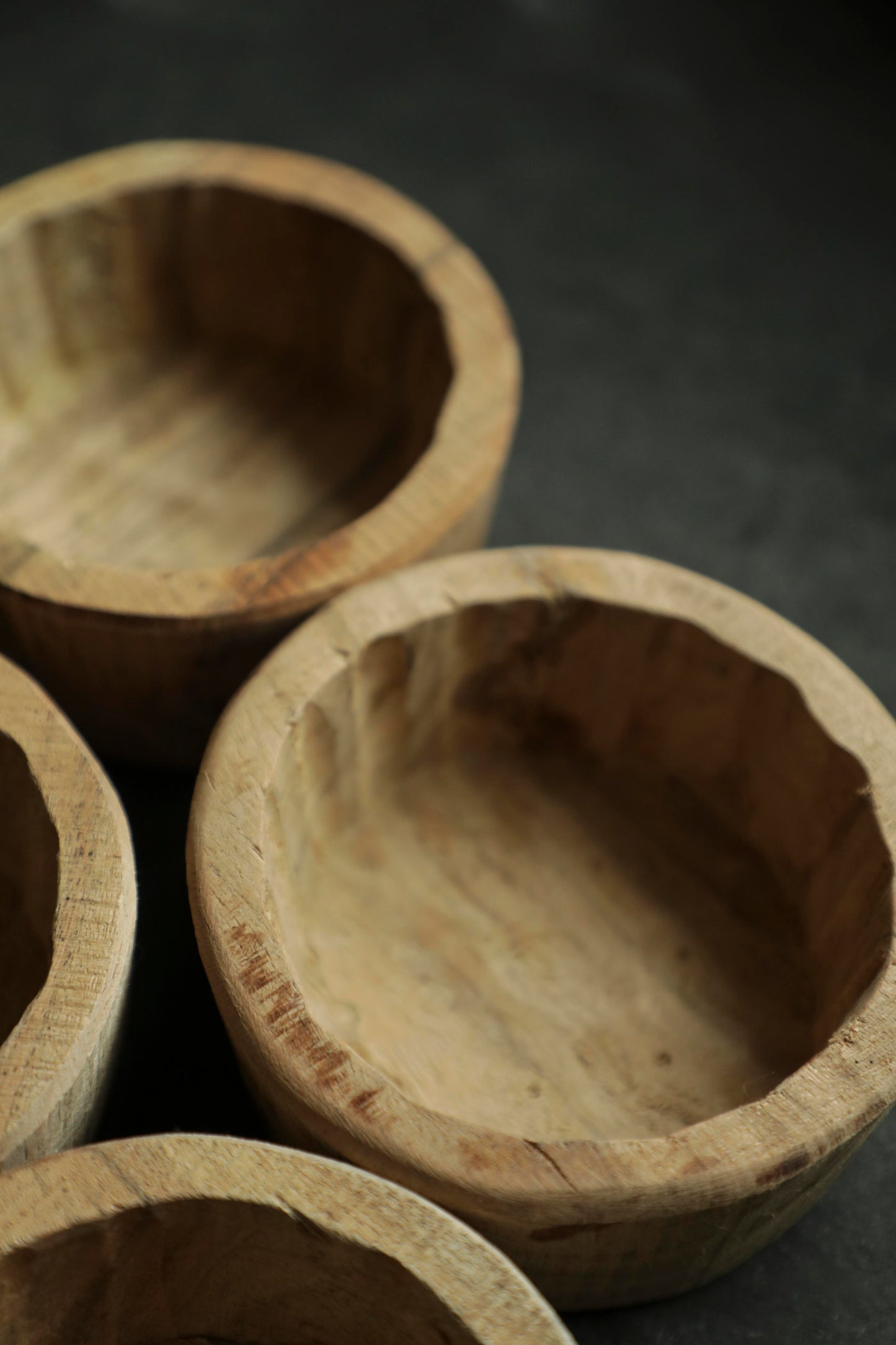 Hand-carved Primitive Bowls / SET of 5