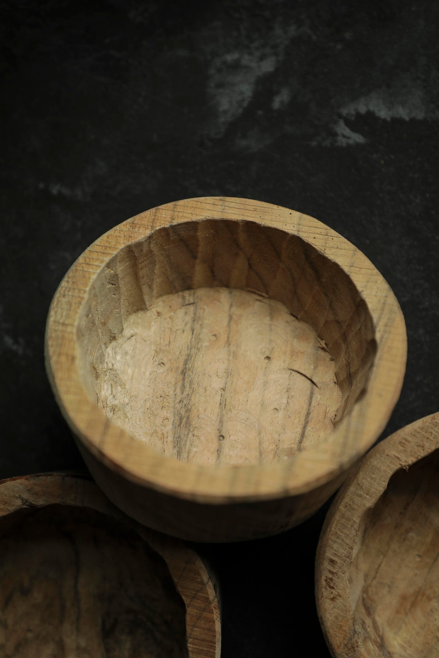 Hand-carved Primitive Bowls / SET of 5