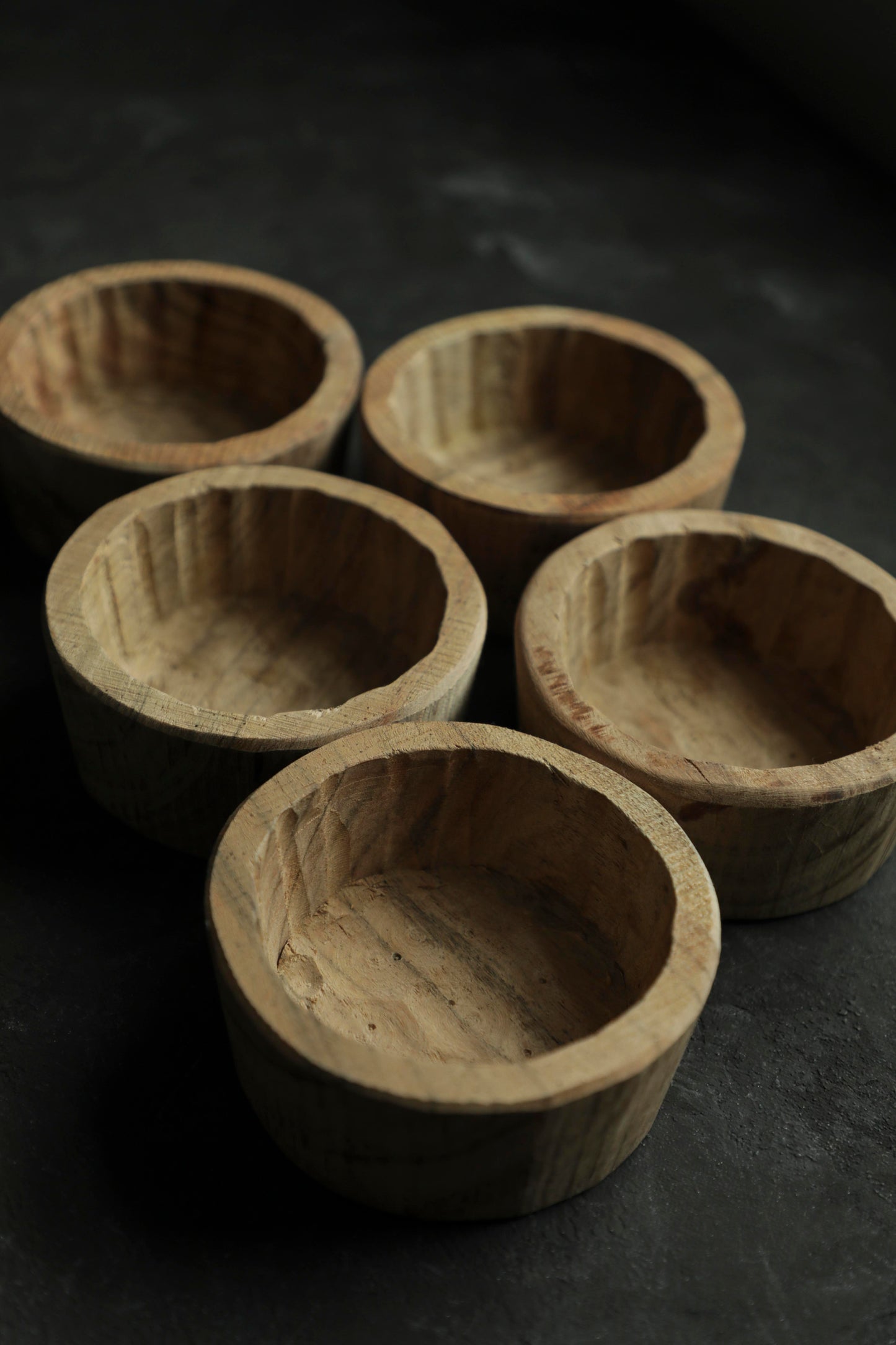 Hand-carved Primitive Bowls / SET of 5