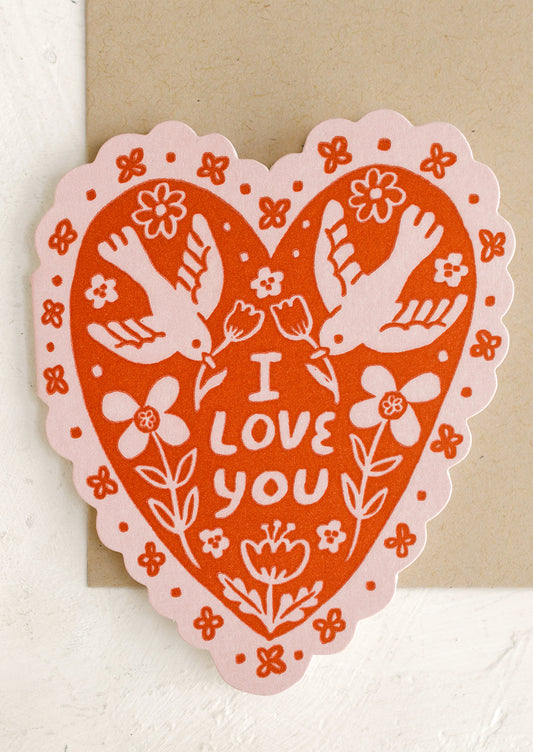Heart Shaped I Love You Card