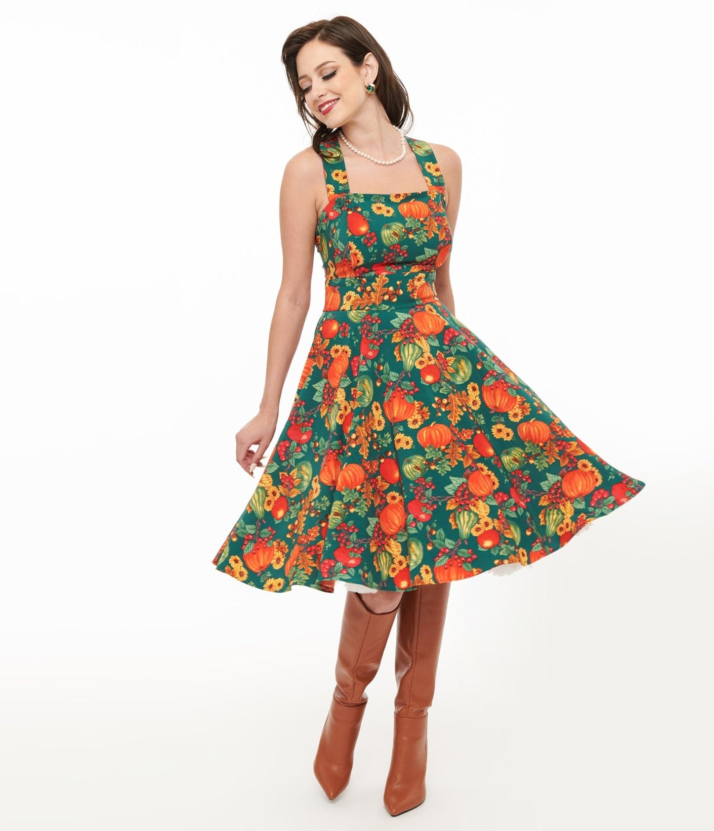 Hell Bunny 1950s Autumn Pinafore Swing Dress