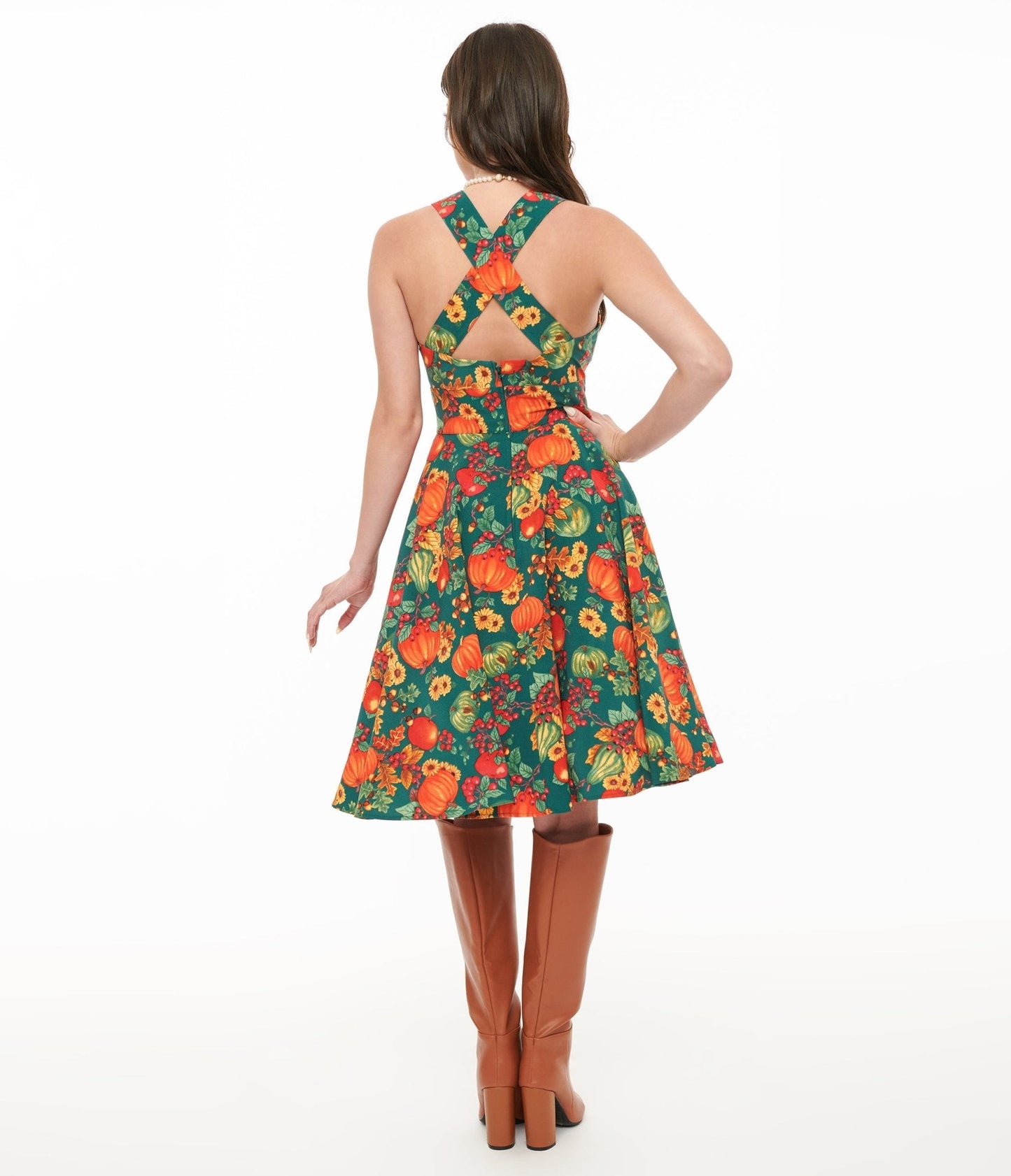Hell Bunny 1950s Autumn Pinafore Swing Dress