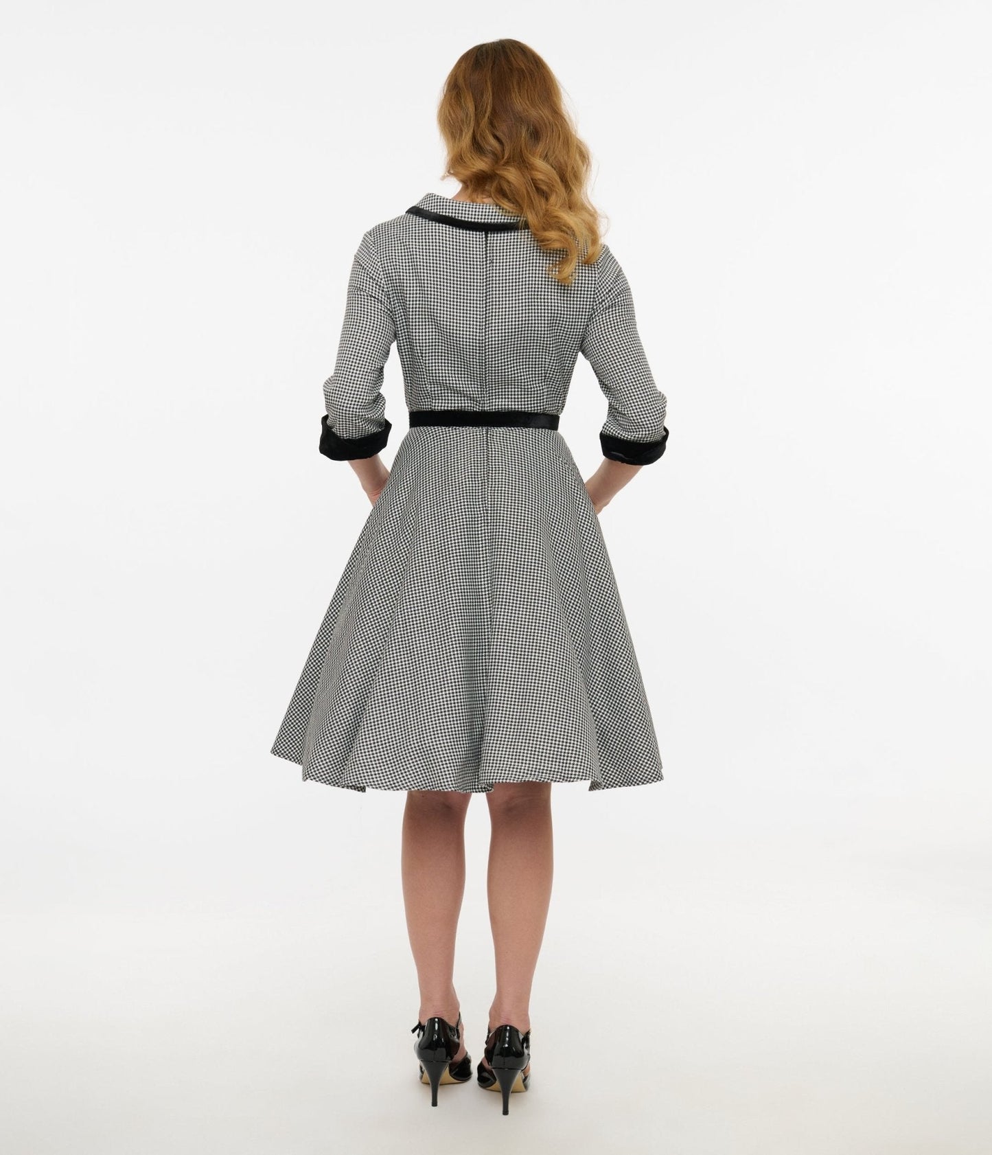 Hell Bunny 1950s Black & White Houndstooth Swing Dress