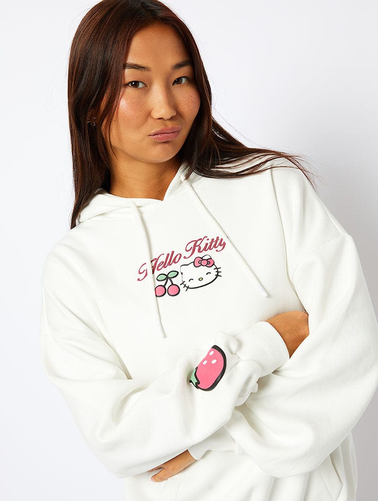 Hello Kitty x Skinnydip Fruit Hoodie in Ecru