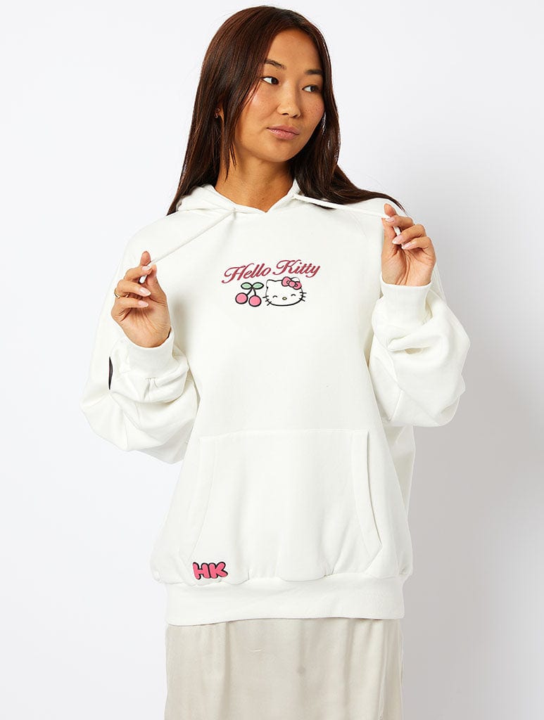 Hello Kitty x Skinnydip Fruit Hoodie in Ecru