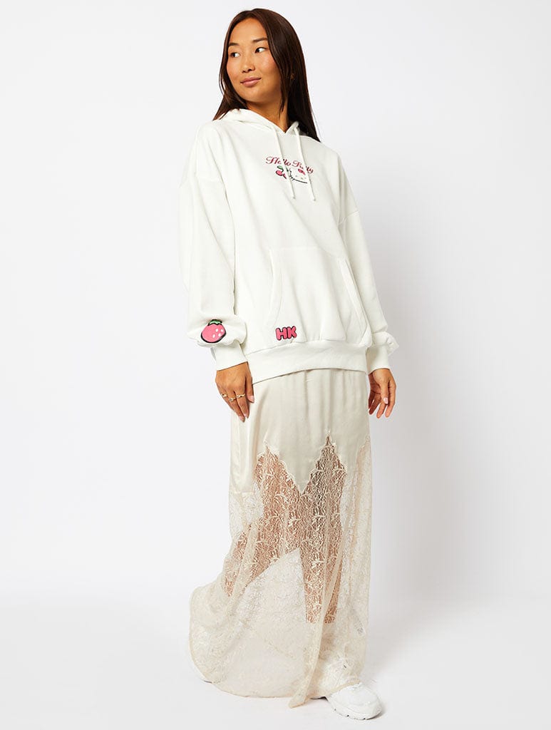 Hello Kitty x Skinnydip Fruit Hoodie in Ecru