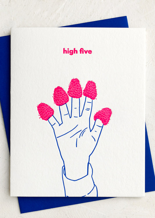 Raspberries High Five Card
