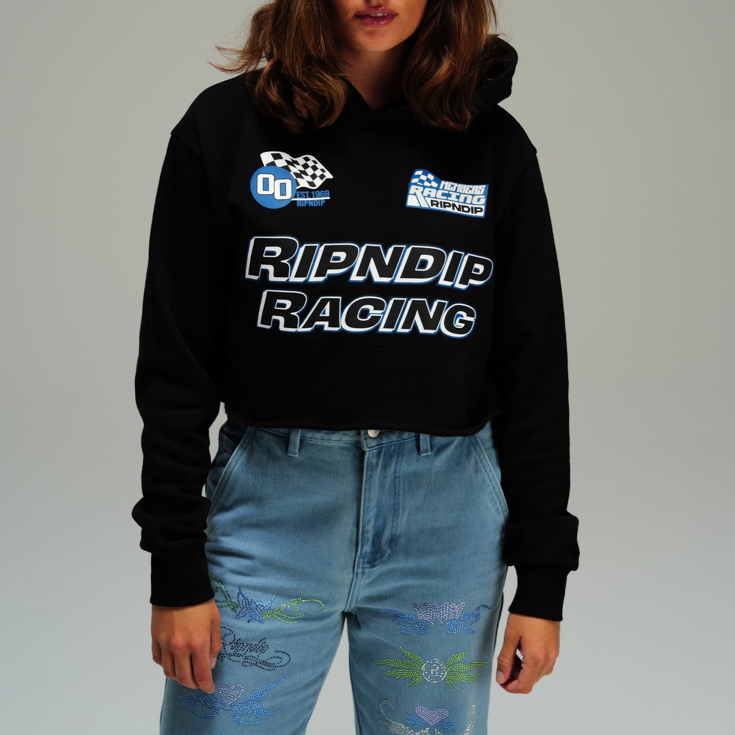 Ripnrace Cropped Hoodie (Black)