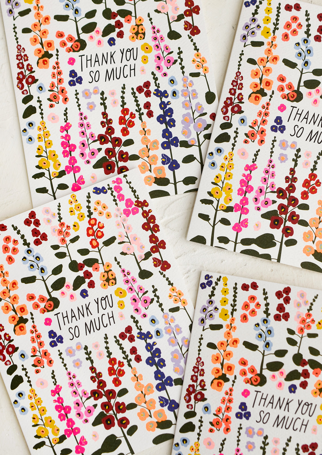 Hollyhocks Thank You Card