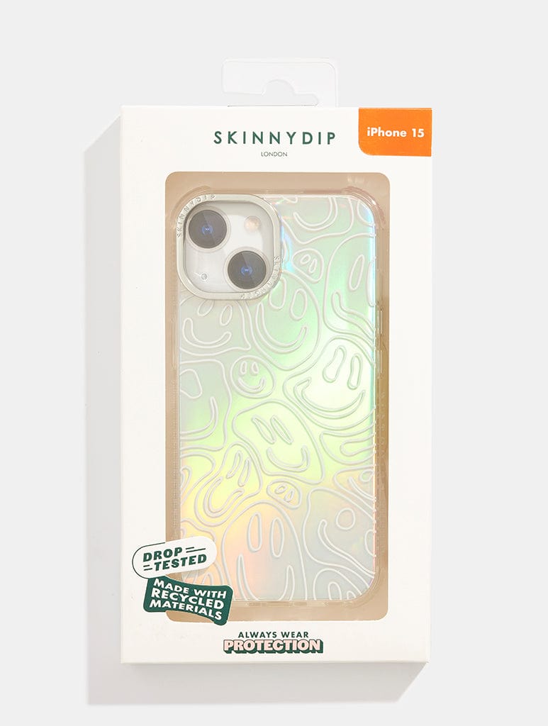 Holo Warped Happy Face Shock iPhone Case