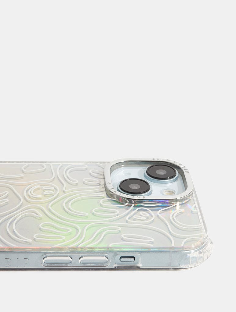 Holo Warped Happy Face Shock iPhone Case