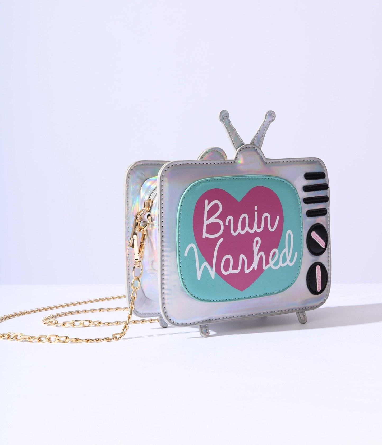 Holographic Brain Washed TV Crossbody Bag