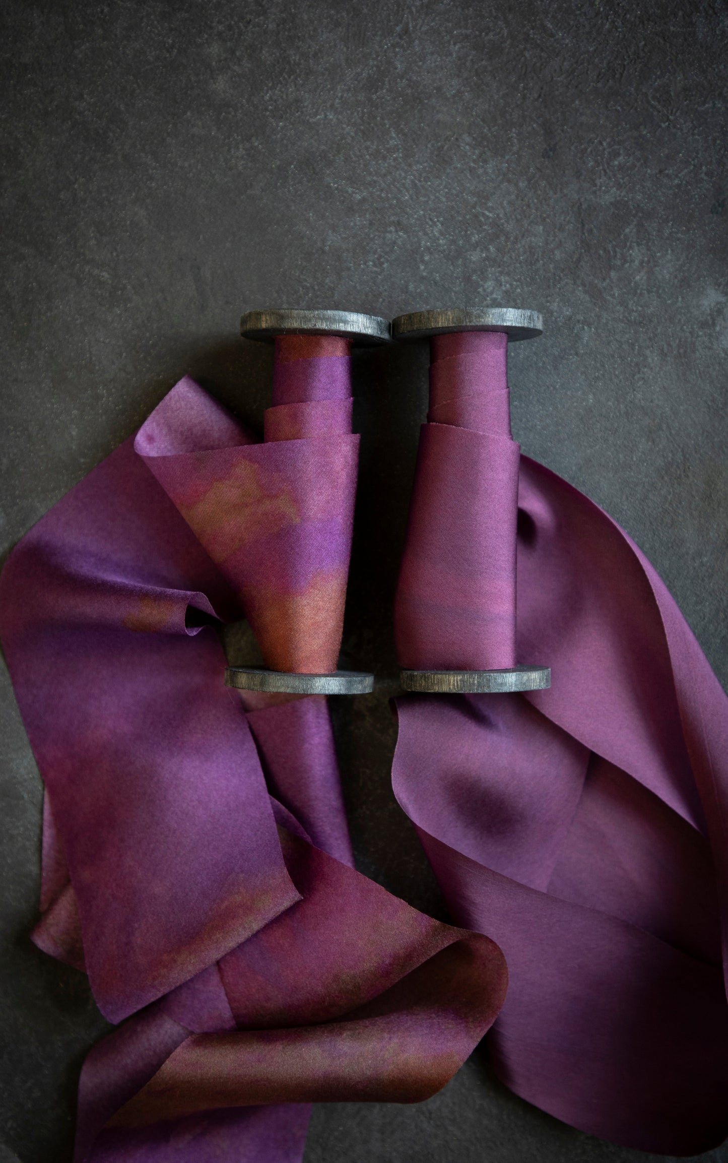 Botanical Print / Hot Peony (Dark) Silk ribbon