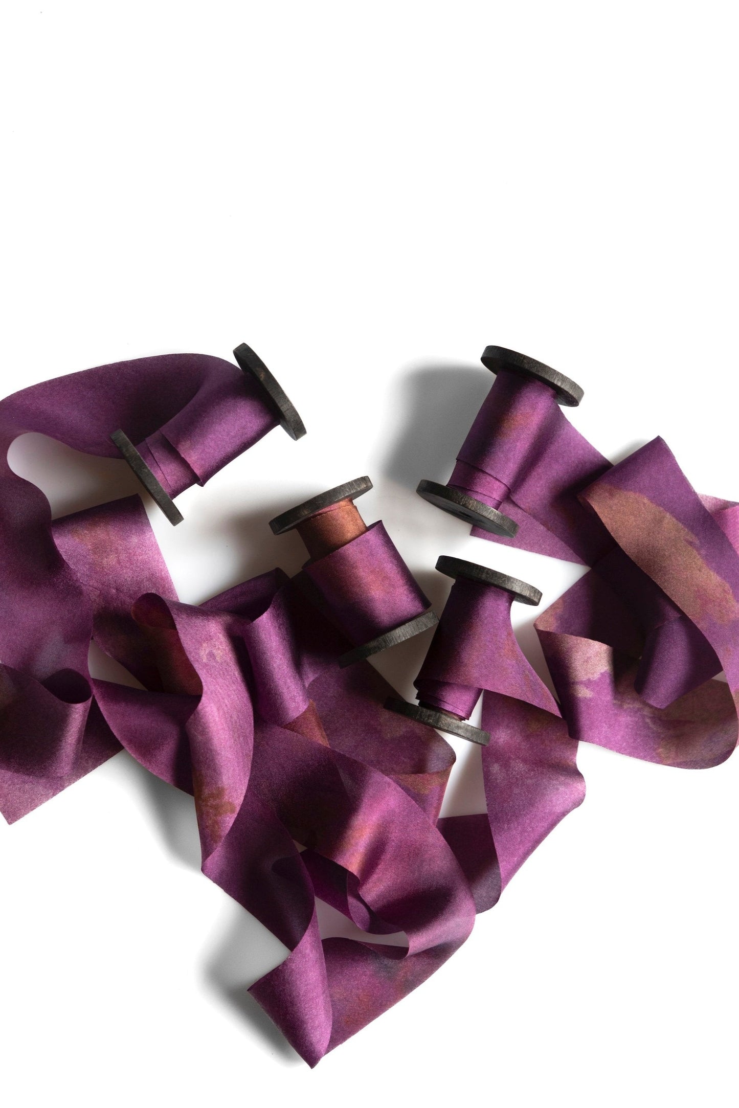 Botanical Print / Hot Peony (Dark) Silk ribbon