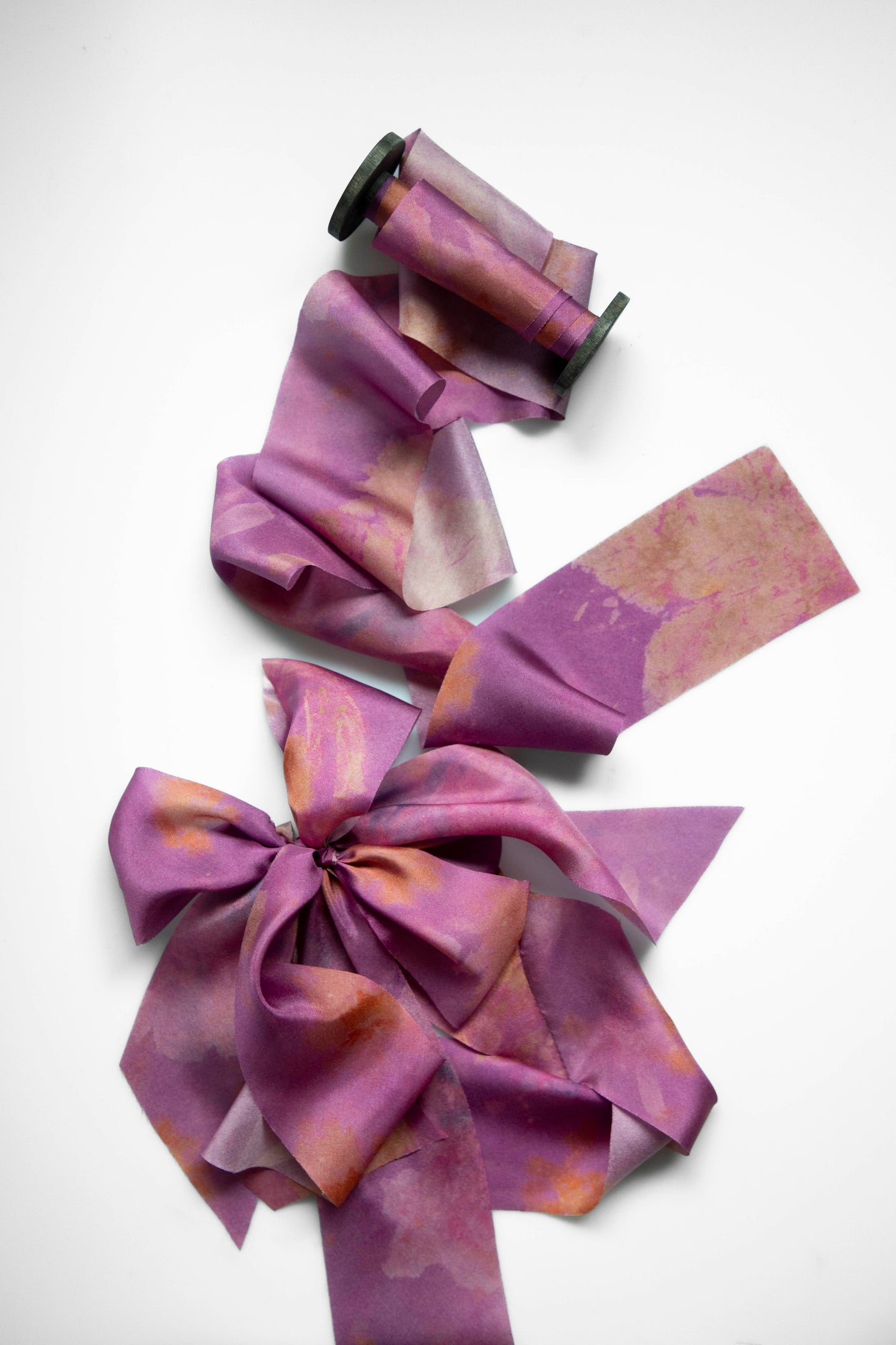 Botanical Print / Hot Peony Silk Ribbon