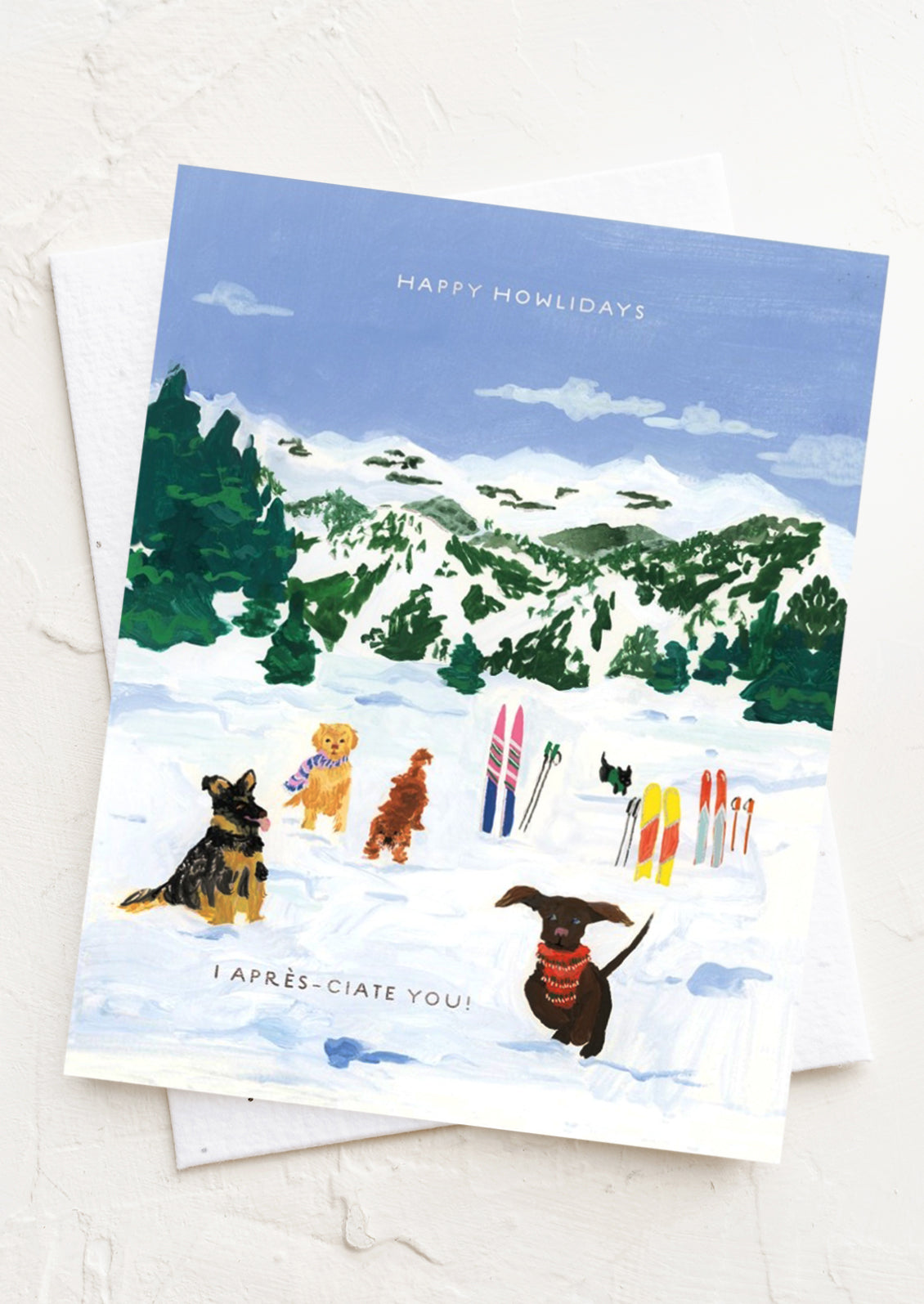 Ski Slope Happy Howl-idays Card