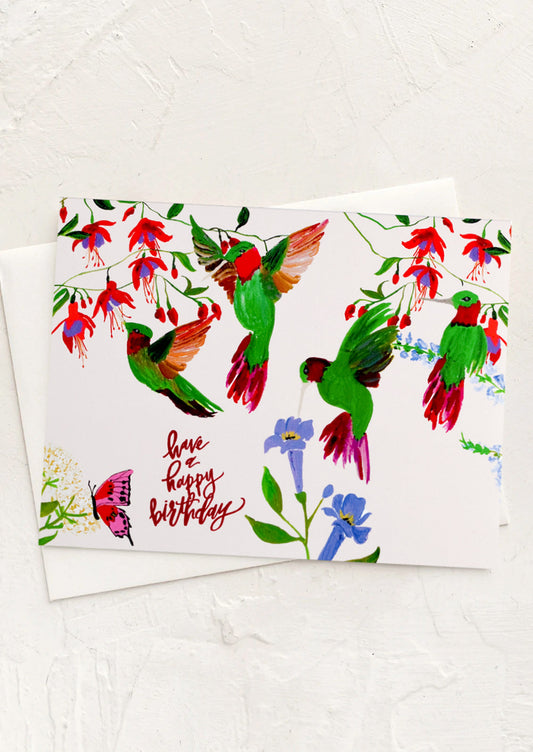 Hummingbirds Birthday Card