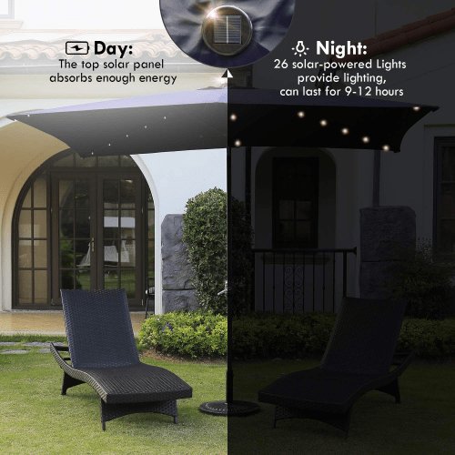 Hunter 6.5 ft. x 10 ft Patio LED Umbrella