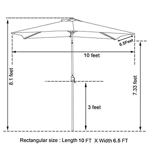 Hunter 6.5 ft. x 10 ft Patio LED Umbrella