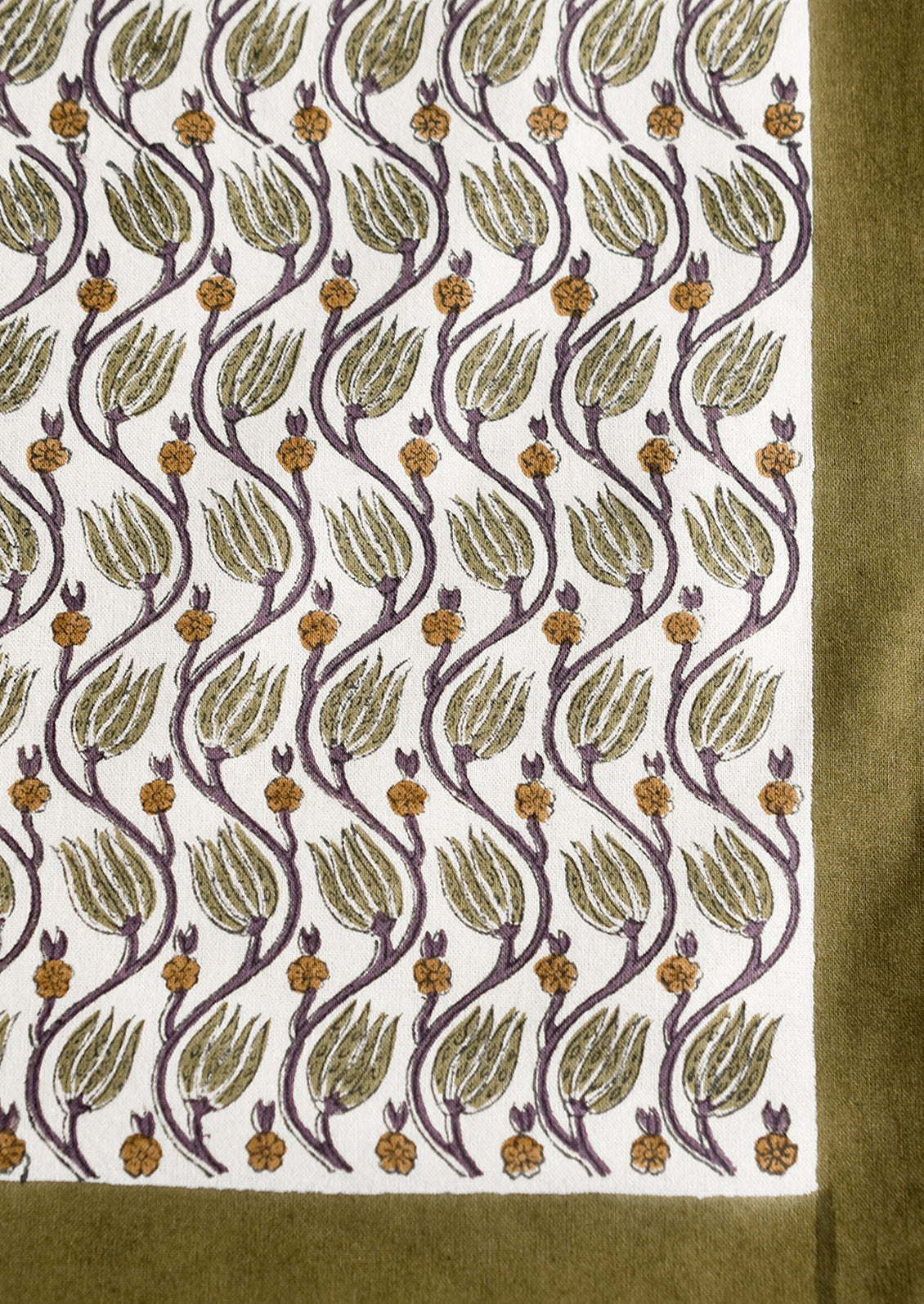 Husk Floral Block Printed Tablecloth