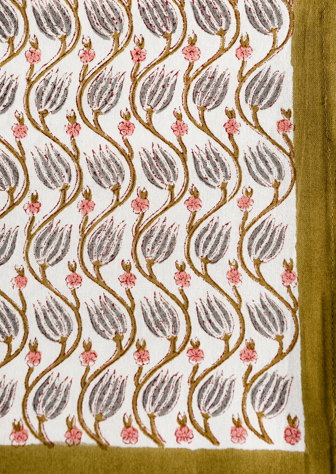 Husk Floral Block Printed Tablecloth