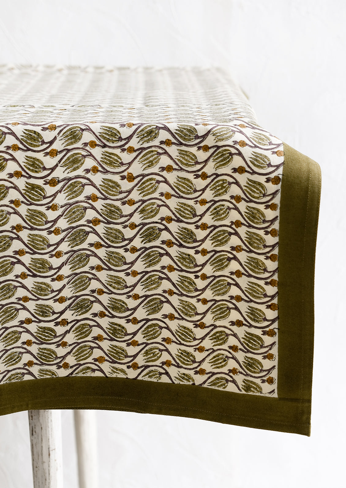 Husk Floral Block Printed Tablecloth