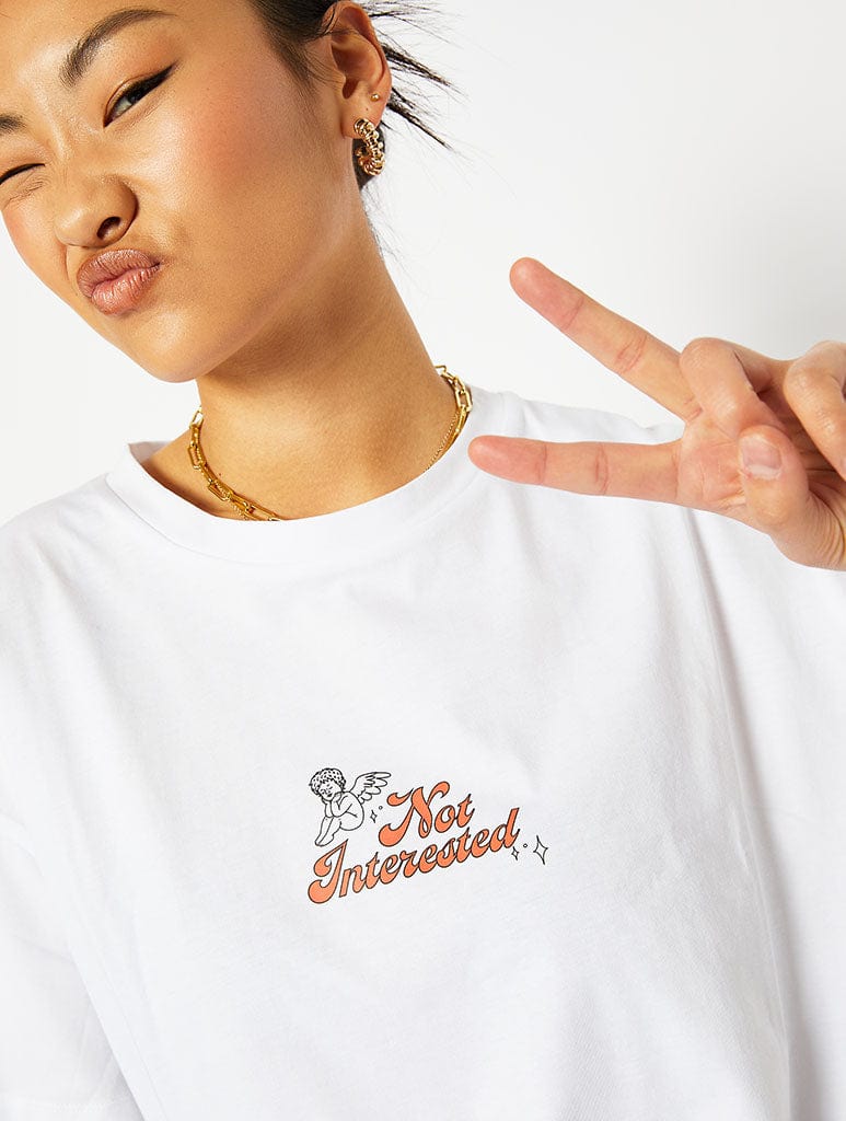 I Dont Fancy You White Oversized T-Shirt in White