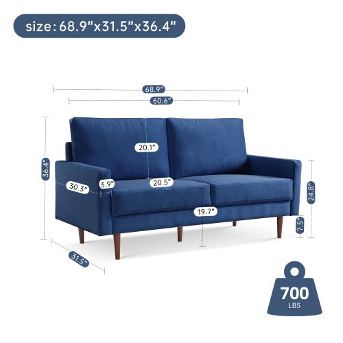 Ian 69" Upholstered Sofa Couch