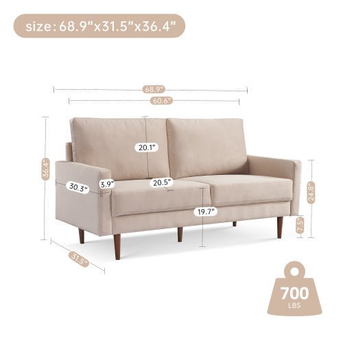 Ian 69" Upholstered Sofa Couch