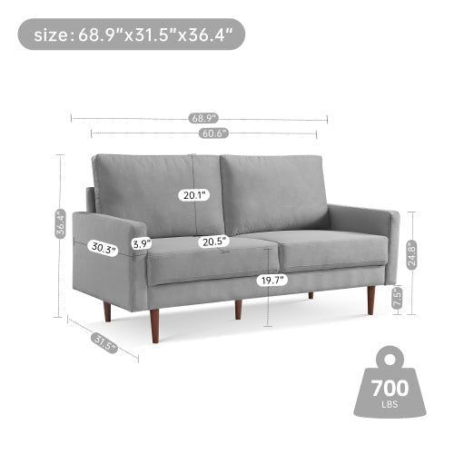 Ian 69" Upholstered Sofa Couch