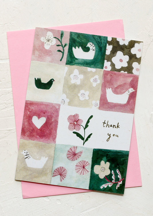 Bird Quilt Thank You Card