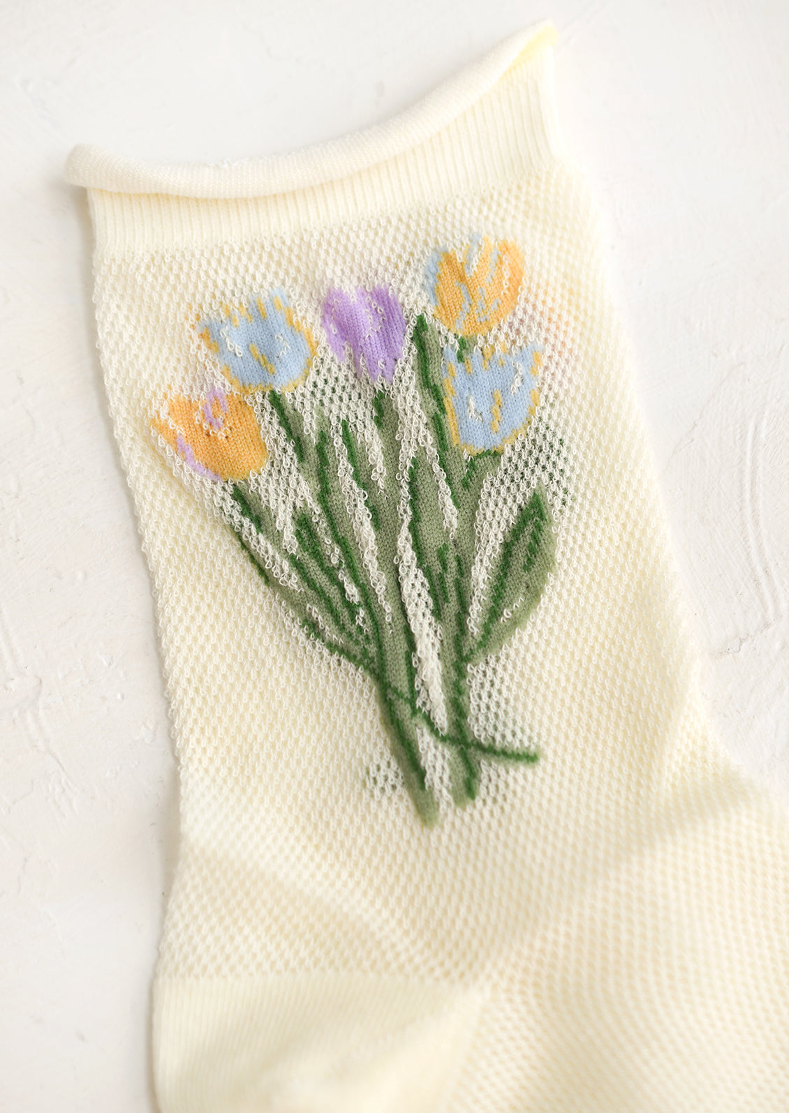Impressionist Bouquet Mesh Socks