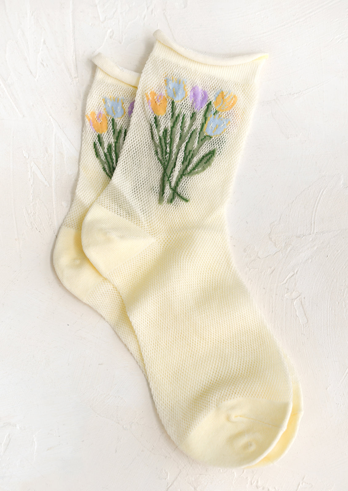 Impressionist Bouquet Mesh Socks
