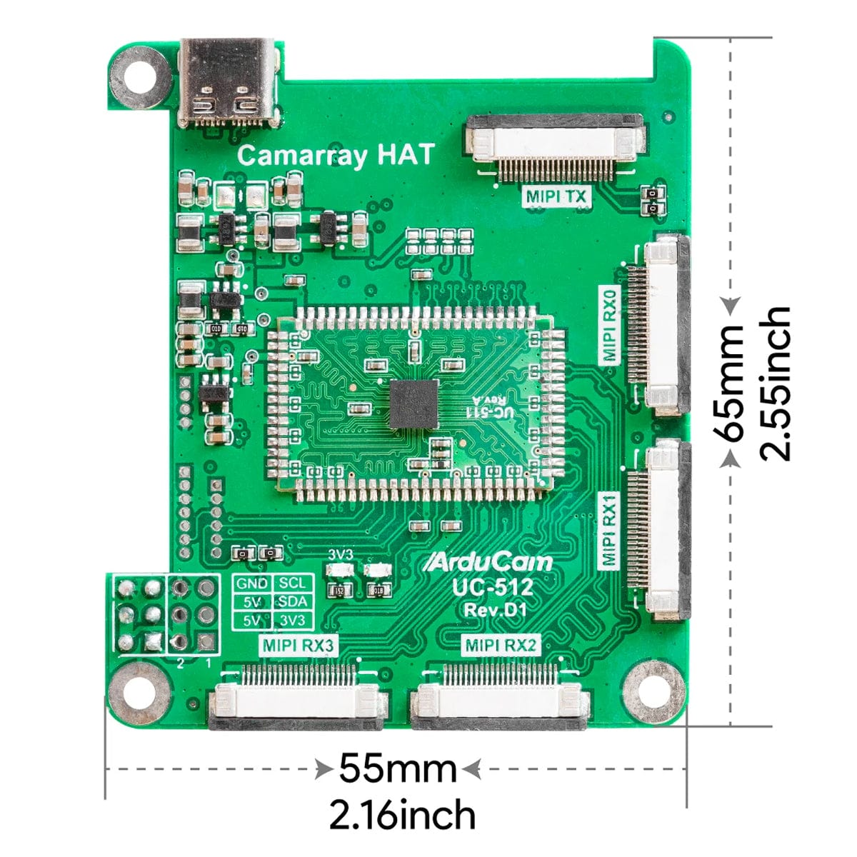 IMX519 16MP Autofocus Synchronised Quad-Camera Kit for Raspberry Pi