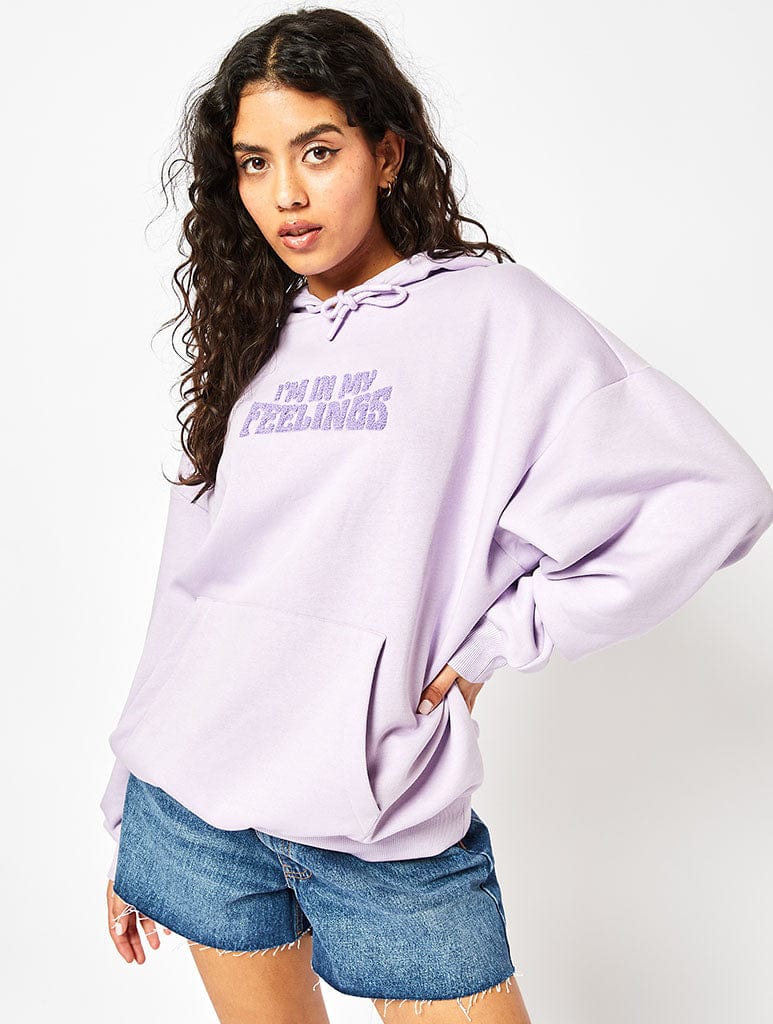 In My Feelings Lilac Oversized Hoodie