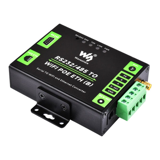 Industrial Grade Serial Server RS232/485 To WiFi and PoE Ethernet