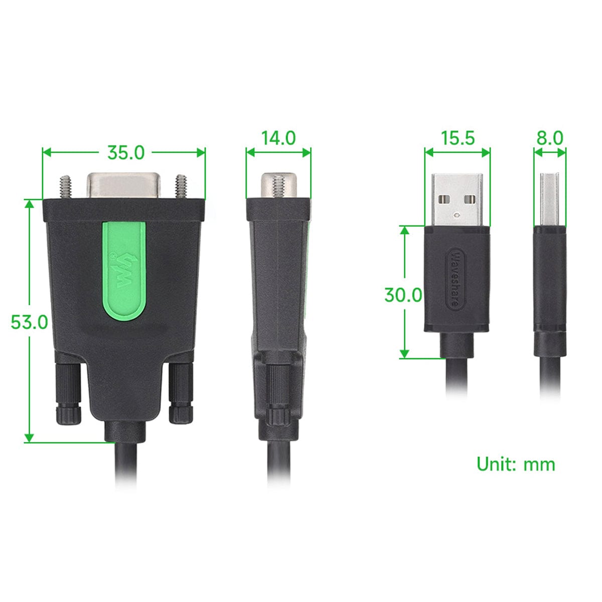 Industrial USB To RS232 Female Serial Adapter Cable