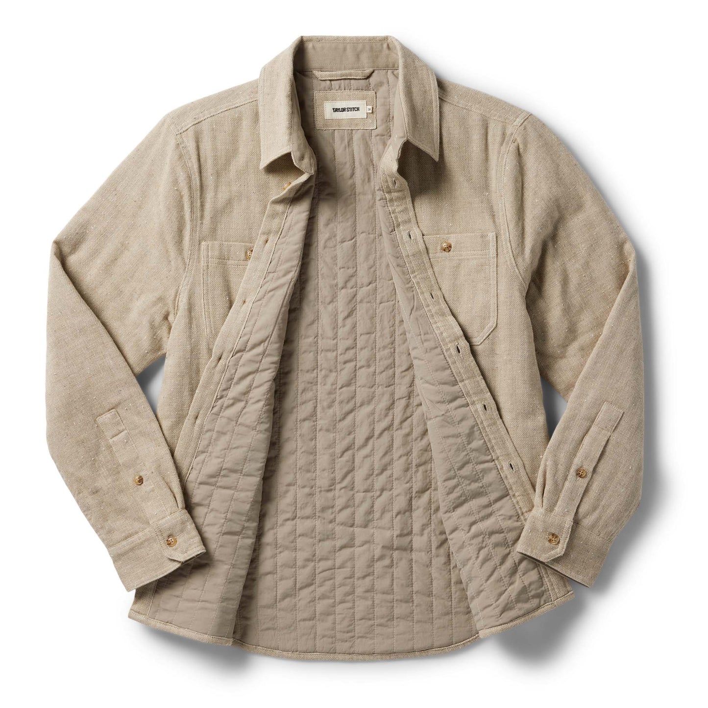 The Lined Utility Shirt in Oat Donegal