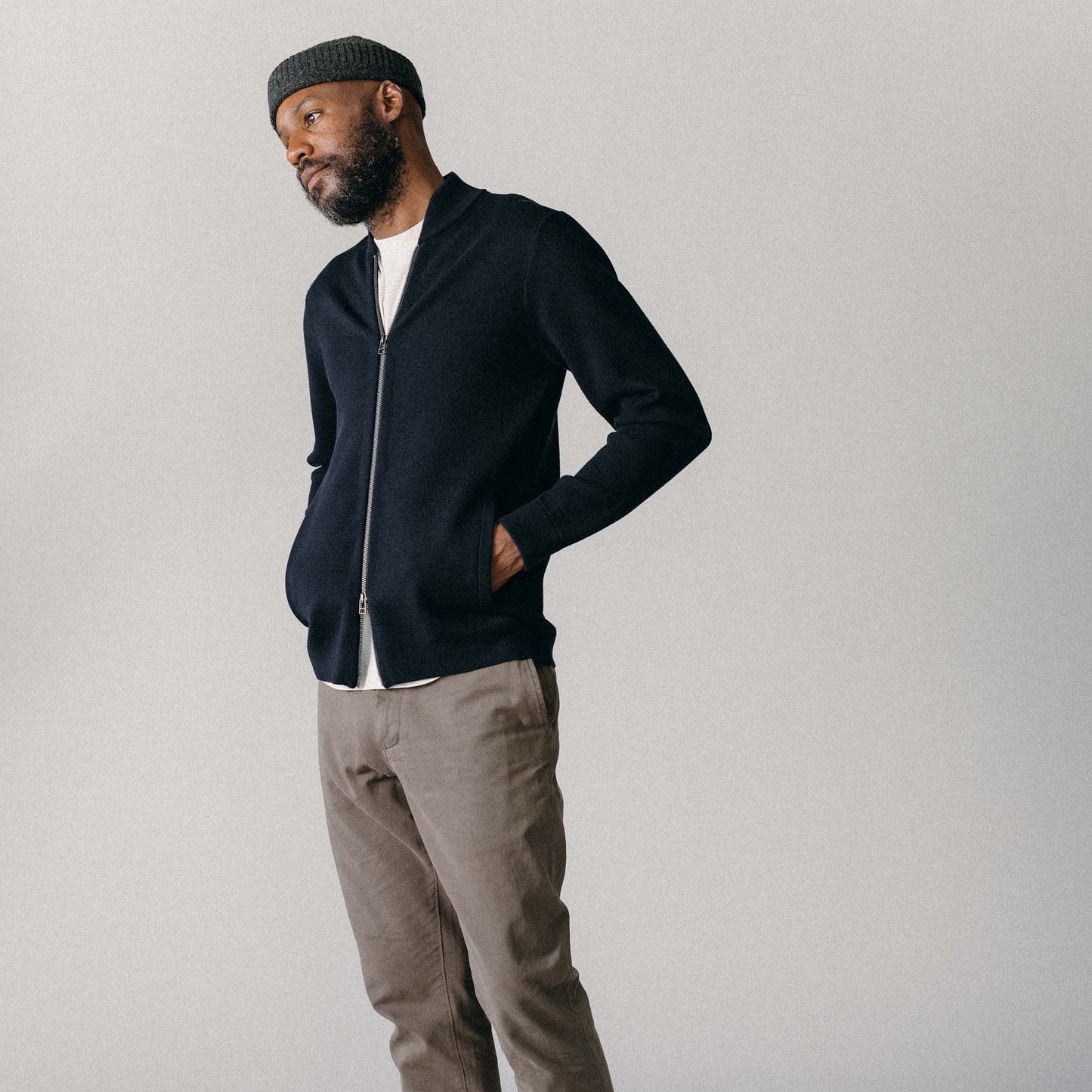 The Portola Bomber in Midnight Merino