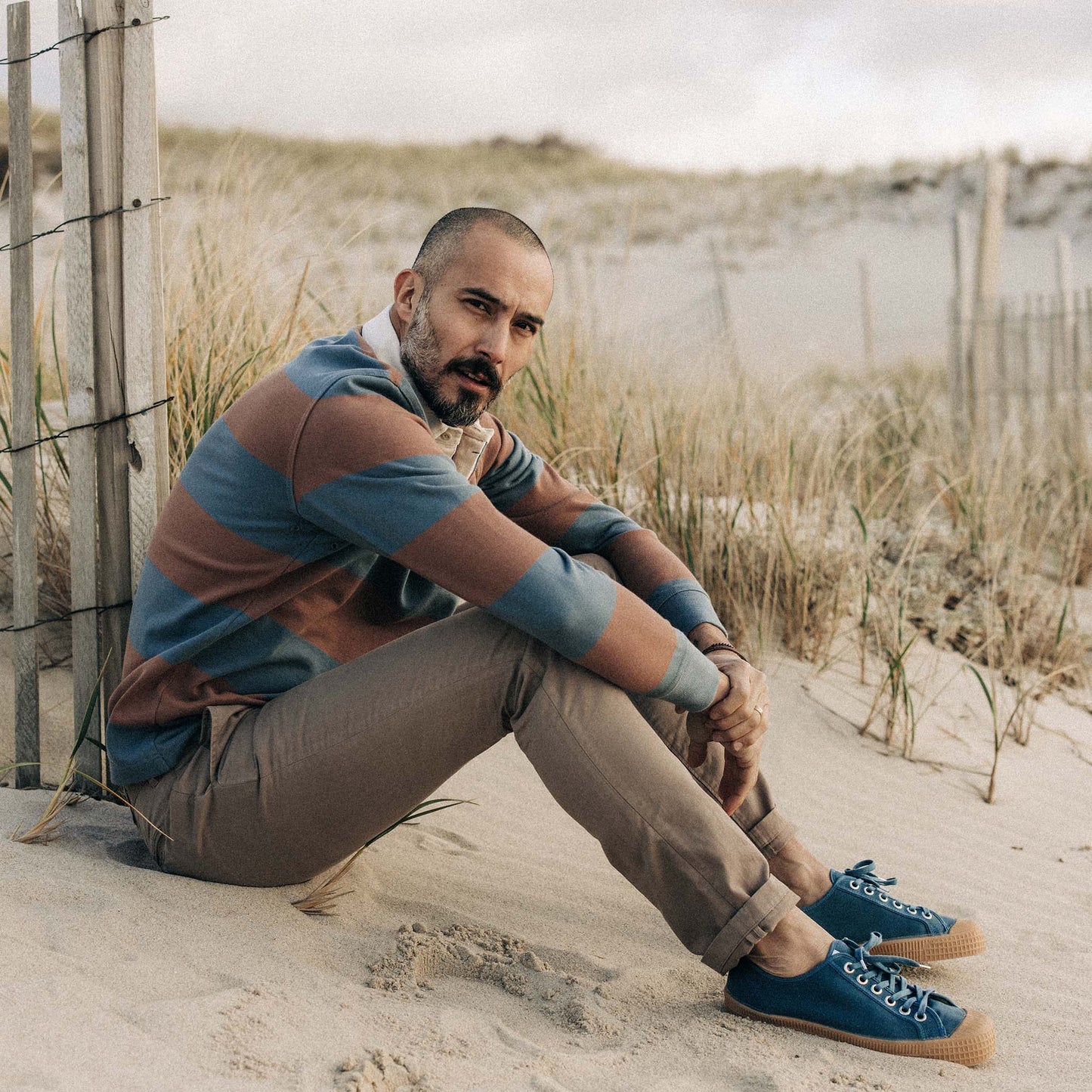 The Rugby Shirt in Faded Brick Stripe