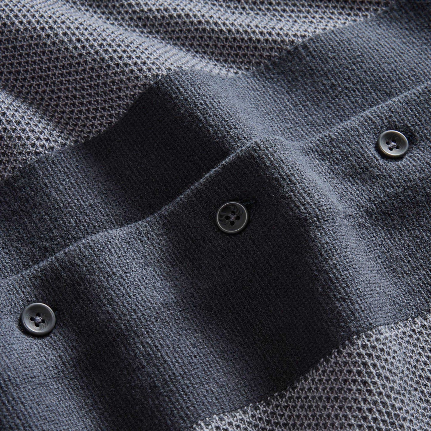 The Button Down Polo in Marine Seed Stitch