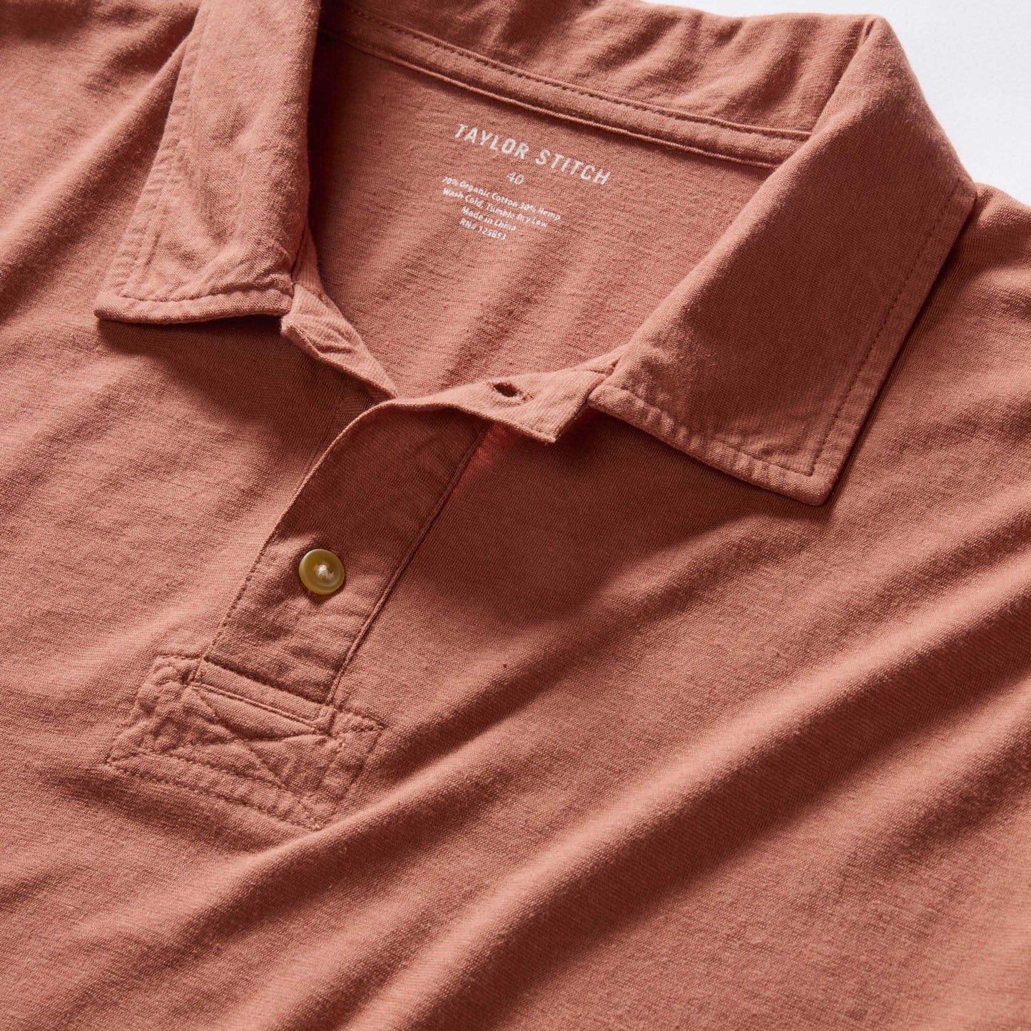 The Cotton Hemp Polo in Fired Clay